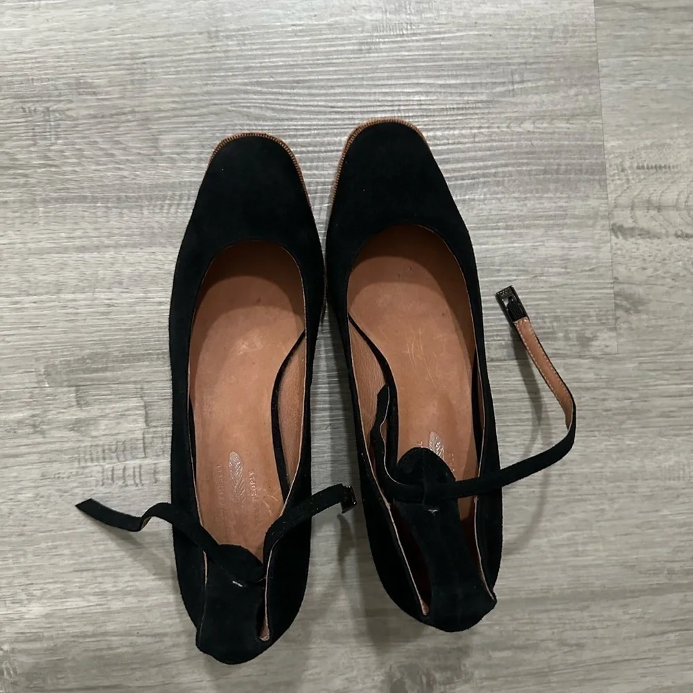 JEFFREY CAMPBELL × FREE PEOPLE Womens Black Suede Boulevard Heels Pumps Size 8.5